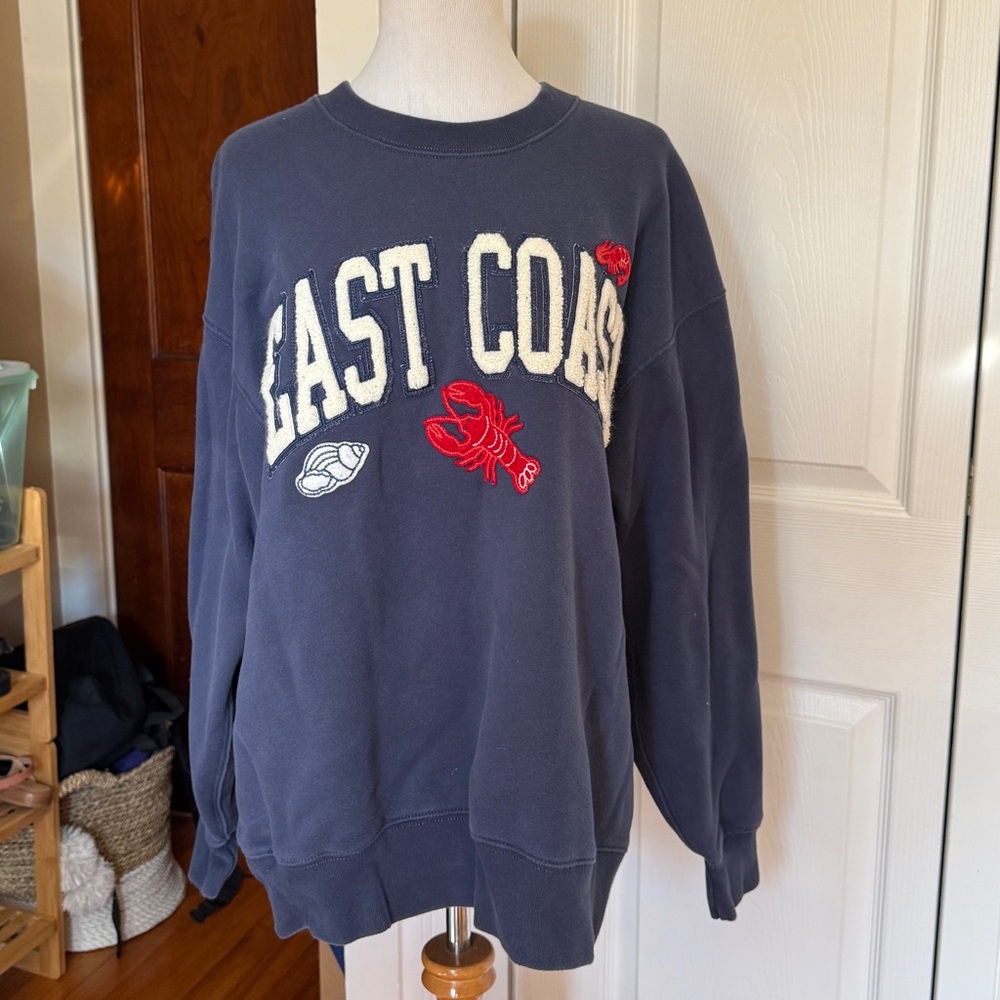 Abercrombie & Fitch Navy Blue East Coast Sweater